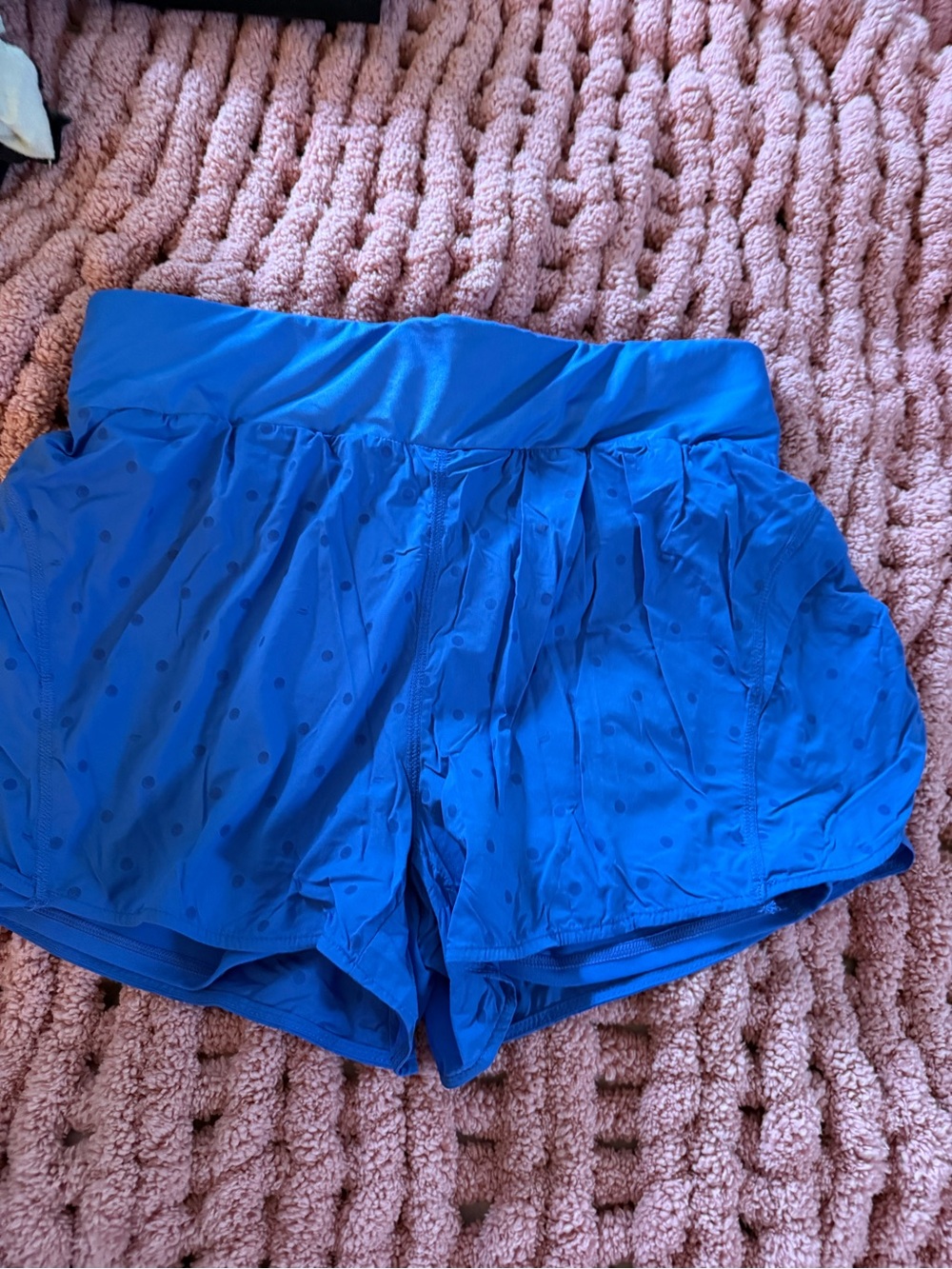 Fabletics Royal Blue Polka Dot Running Shorts Size L